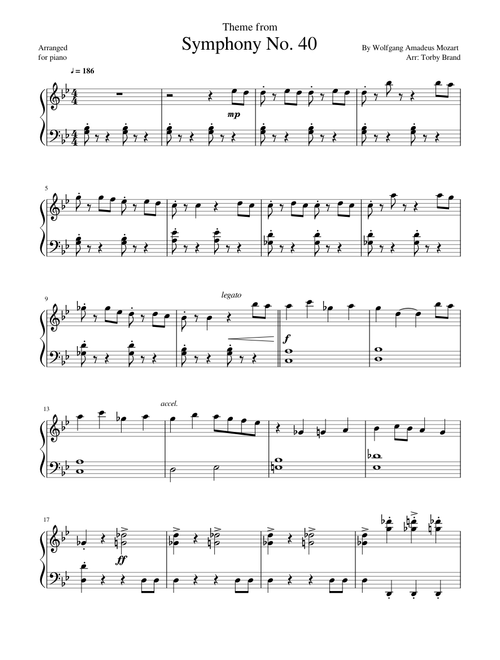 Theme from Symphony no. 40 (Mozart)