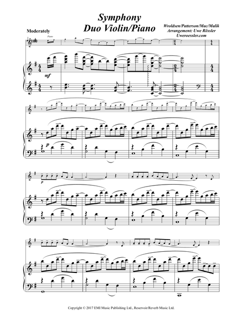 Symphony (Arr. Uwe Roessler / Rössler / Rassler) - Clean Bandit feat. Zara Larsson (Violin and Piano)