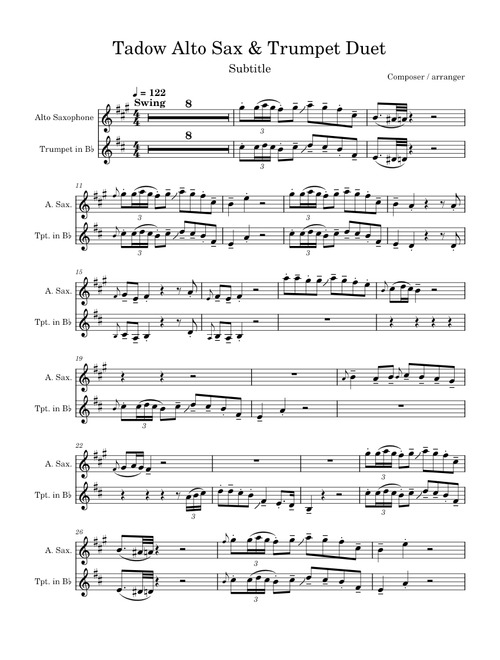 tadow alto saxophone + trumpet duet