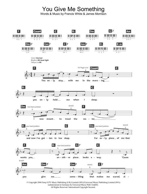 You Give Me Something - James Morrison (Lead Sheet - Fake Book)