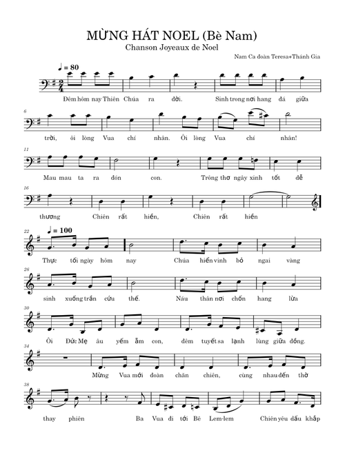 MỪNG HÁT NOEL (BE NAM)