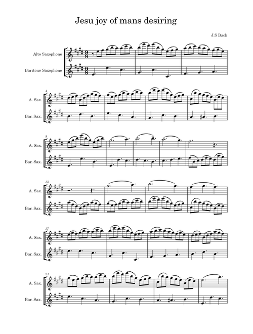 Jesu joy of mans desiring alto/bari