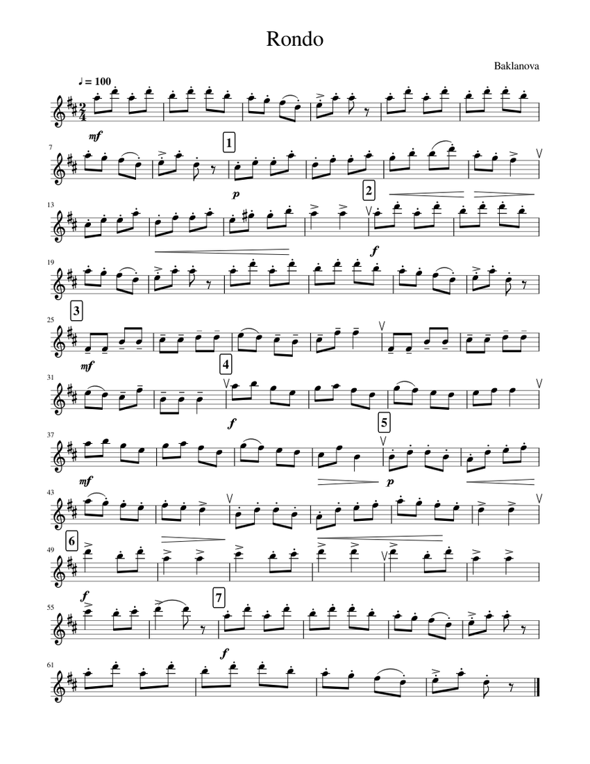 Rondo Sheet Music for Flute (Solo) | MuseScore.com