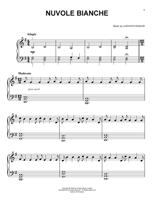 Nuvole Bianche - Ludovico Einaudi (Easy Piano)