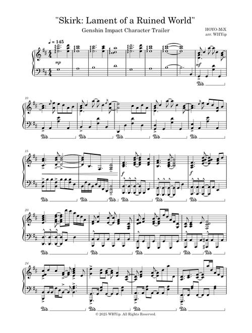 Skirk - Character Trailer Piano Arrangement | Genshin Impact