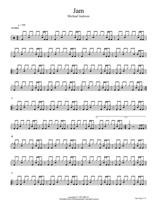Jam (Arr. COPYDRUM) - Michael Jackson (Drums)
