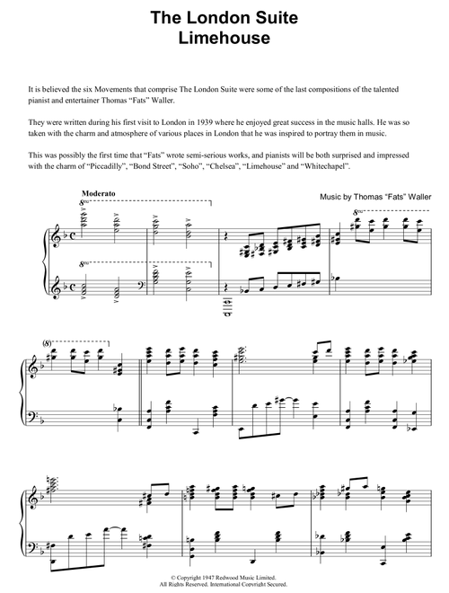Limehouse (from The London Suite) - Fats Waller (Piano Solo)
