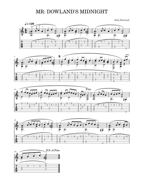 Mr Dowland's Midnight – John Dowland