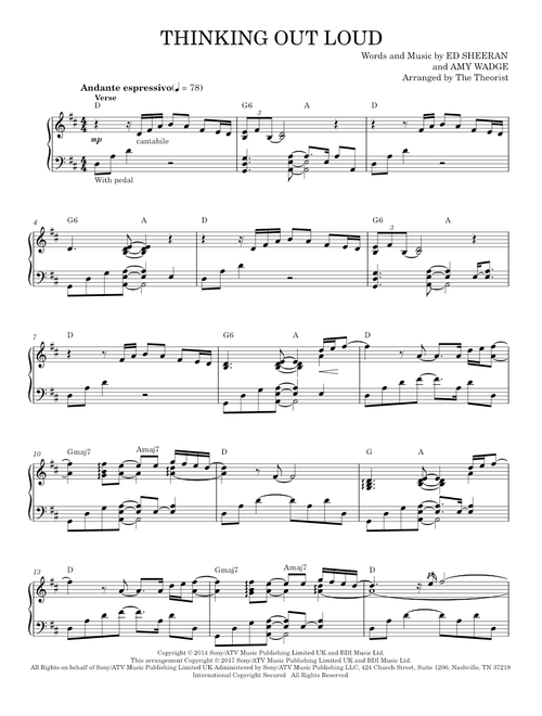 Thinking Out Loud - Ed Sheeran (Piano Solo)