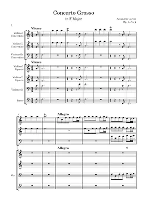Concerto Grosso No. 2 in F Major - A. Corelli, Op. 6, No. 2 Concerto Grosso No. 2 in F Major - A. Corelli, Op. 6, No. 2