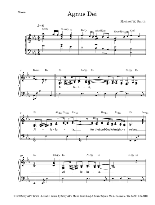 Agnus dei – Michael W. Smith Agnus Dei - Eb