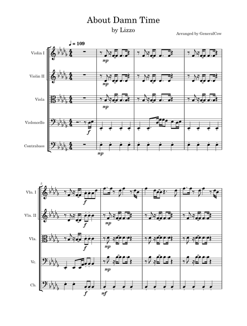 About Damn Time – Lizzo (String Orchestra)