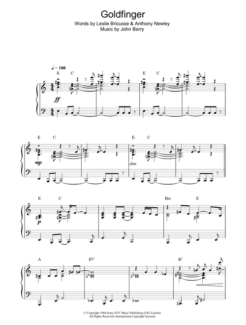 Goldfinger - Shirley Bassey (Piano Solo)