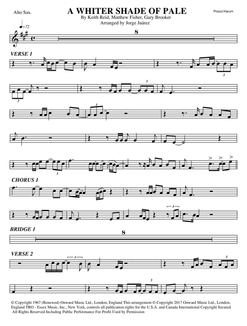 A Whiter Shade Of Pale (Arr. Jorge Juárez) - Procol Harum (Alto Sax Solo)