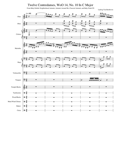 12 Contredanses, WoO 14 – Ludwig van Beethoven Twelve Contredanses, WoO 14, No. 10 In C Major - Baby Dolittle Neighborhood Animals