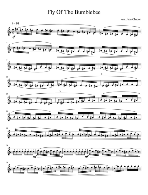 Fly Of The Bumblebee Bb Clarinet