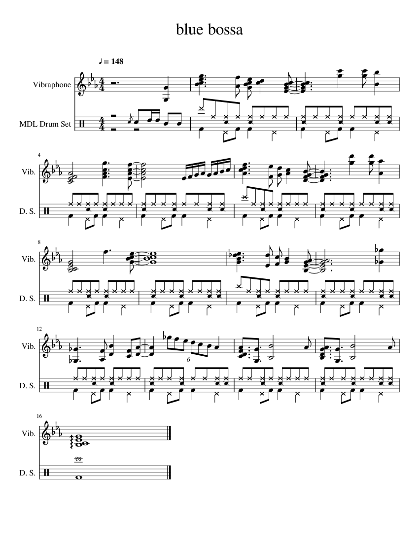 blue bossa Sheet music for Vibraphone Solo Musescore