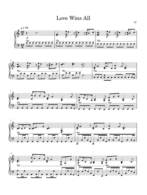Love Wins All – IU sheet music arranged by kcalmusic for Solo