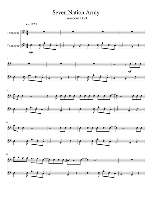 Seven Nation Army - Trombone Duet