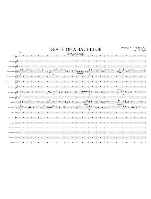 Death of a Bachelor (for Marching Band)