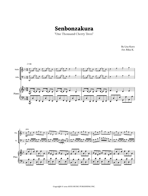 Senbonzakura (Arr. Rika K.) - Usa Kuro (String Ensemble)