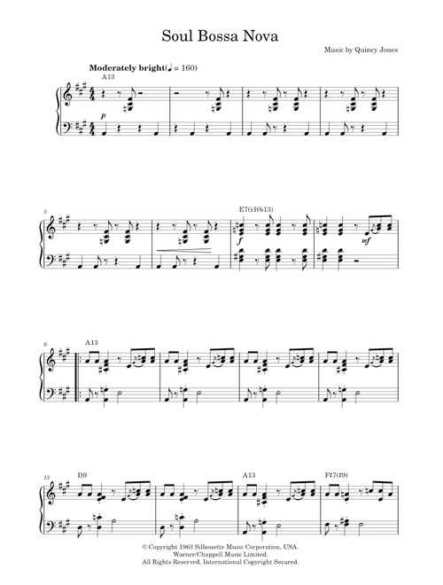 Soul bossa nova - Quincy Jones (Piano Solo)
