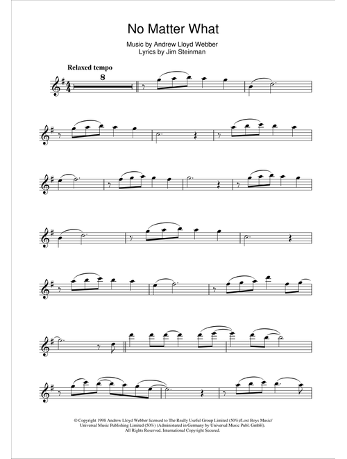 No Matter What (from Whistle Down The Wind) - Boyzone (Flute Solo)