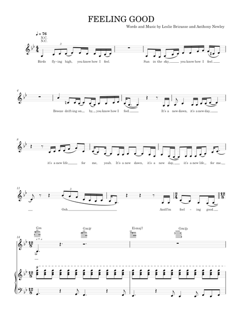 Feeling good - Nina Simone (Piano-Voice-Guitar)