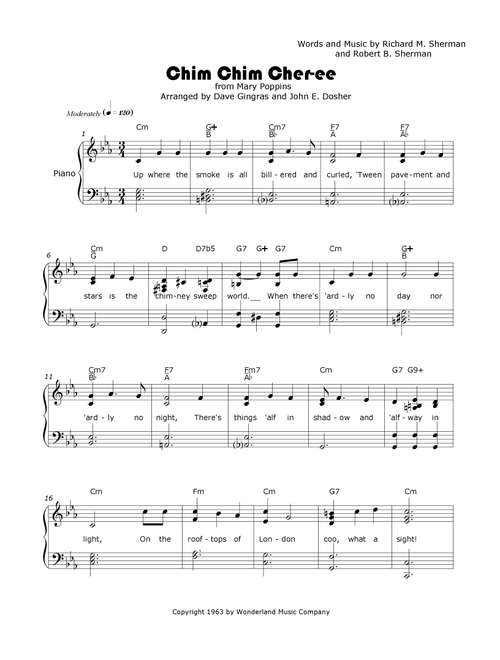 Chim Chim Cher-Ee (Arr. Dave Gingras and John E. Dosher) - Julie Andrews And Dick Van Dyke (Piano Vocal)