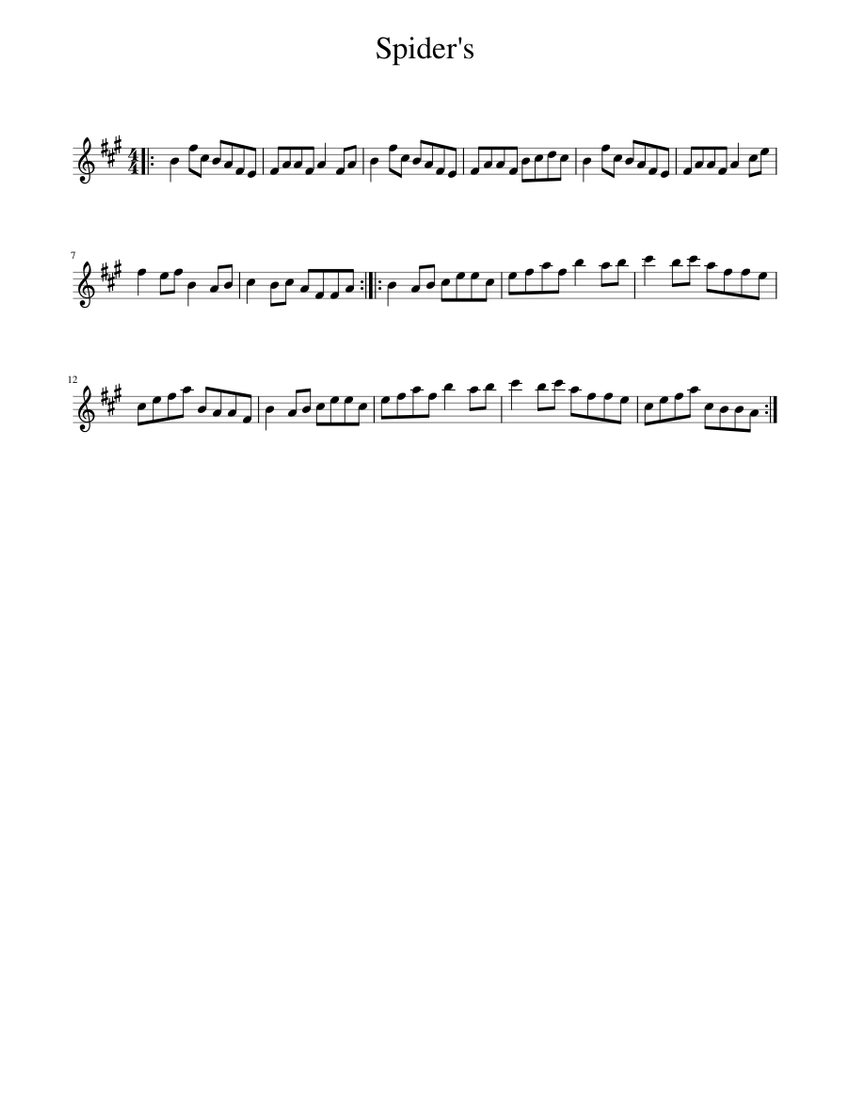 Music Note Spider Spider's Sheet music for Piano (Solo) Easy | Musescore.com