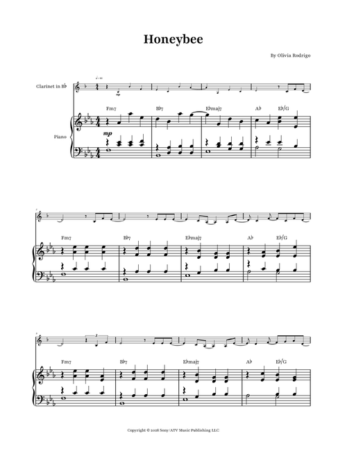 Honeybee (Arr. Glauco Fernandes) - Olivia Rodrigo (Clarinet and Piano)