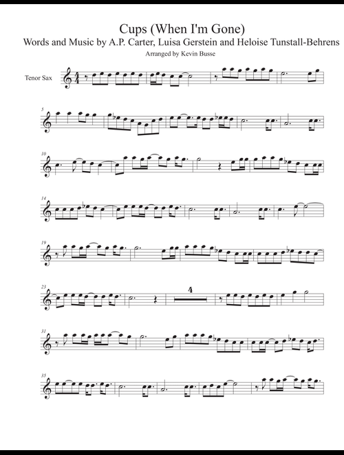 Cups (When I'm Gone) (Arr. Kevin Busse) - Anna Kendrick (Tenor Sax Solo)