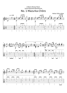 Free Suite Populaire Bresilienne No 1 Mazurka by Heitor Villa