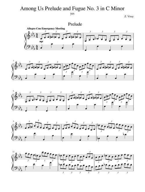 Among Us Prelude and Fugue No. 3 in C Minor