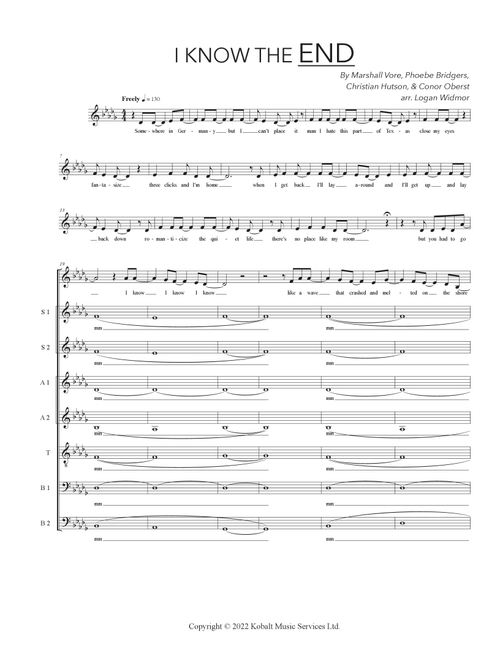 I Know The End (Arr. Logan Widmor) - Phoebe Bridgers (Choral, SATB divisi)