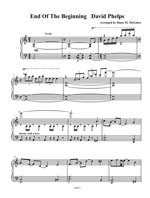End Of The Beginning (Arr. Diane M. McGahee) - David Phelps (Small Ensemble)