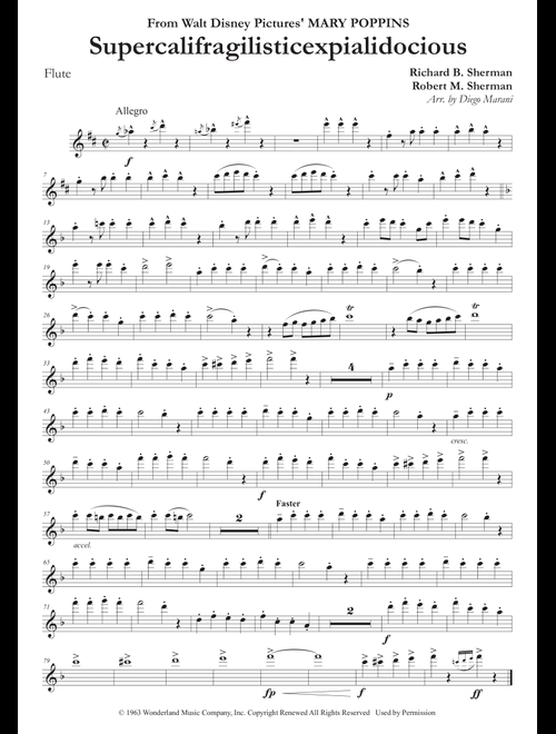 Supercalifragilisticexpialidocious (Arr. Diego Marani) - Richard M. Sherman, Robert B. Sherman (Flute and Piano)