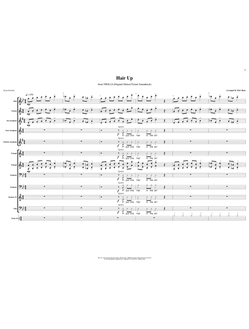 Hair Up (Arr. Tyler Baue) - Justin Timberlake Gwen Stefani and Ron Funches (Marching Band)