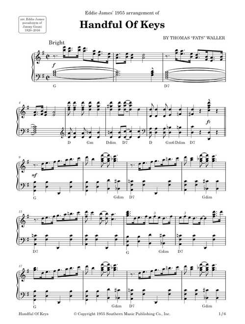 Handful of Keys – Waller – arr. Eddie James