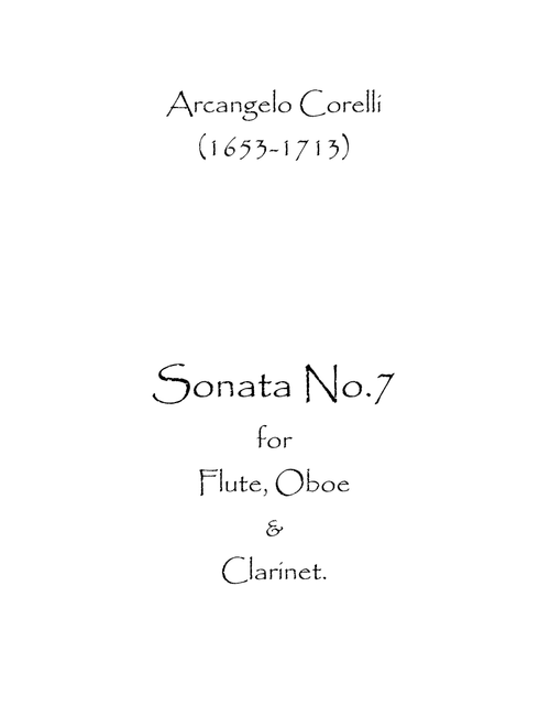 Sonata No.7 (Arr. Spence Bundy) - Arcangelo Corelli (Woodwind Ensemble)