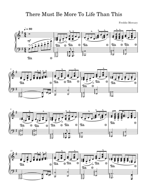 There Must Be More To Life Than This - Freddie Mercury (Original Piano accompaniment)