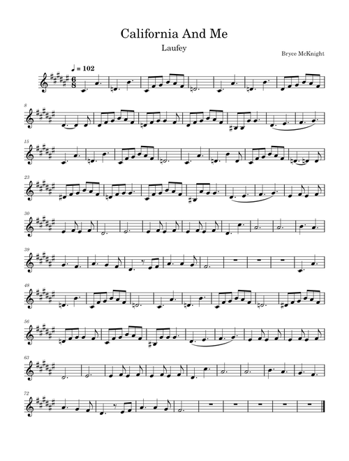 California and Me – Laufey Laufey - California And Me (B flat instruments)