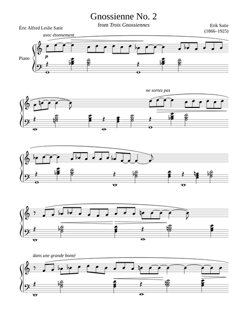 Gnossienne No. 2