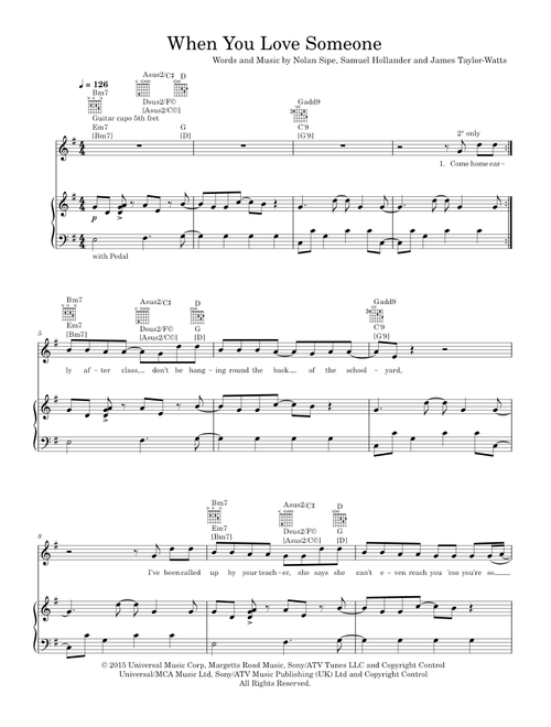 When you love someone - James TW (Piano-Voice-Guitar)