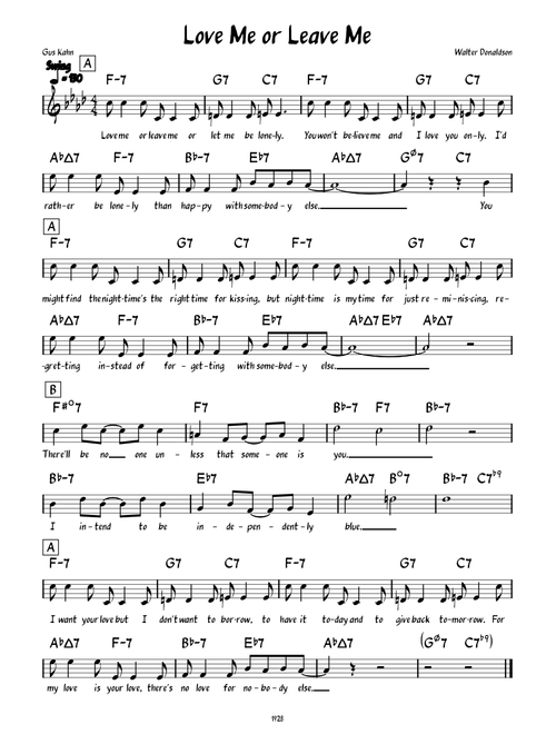 Love Me Or Leave Me – Walter Donaldson