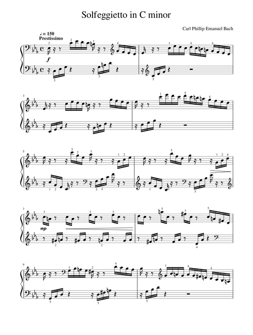 C.P.E. Bach - Solfeggietto in C minor