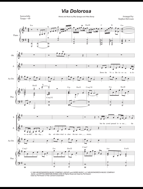 Via Dolorosa (Arr. Stephen DeCesare) - Sandi Patty (Voice Duet and Piano)
