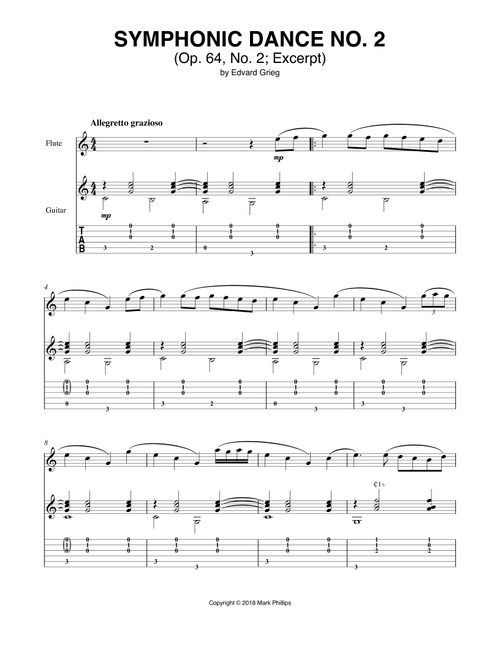 Symphonic Dance No. 2 (Arr. Mark Phillips) - Edvard Grieg (Instrumental Duet)
