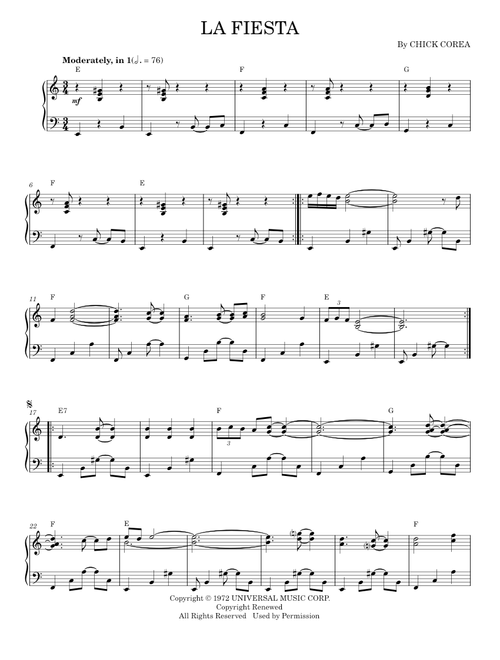 La fiesta - Chick Corea (Piano Solo)