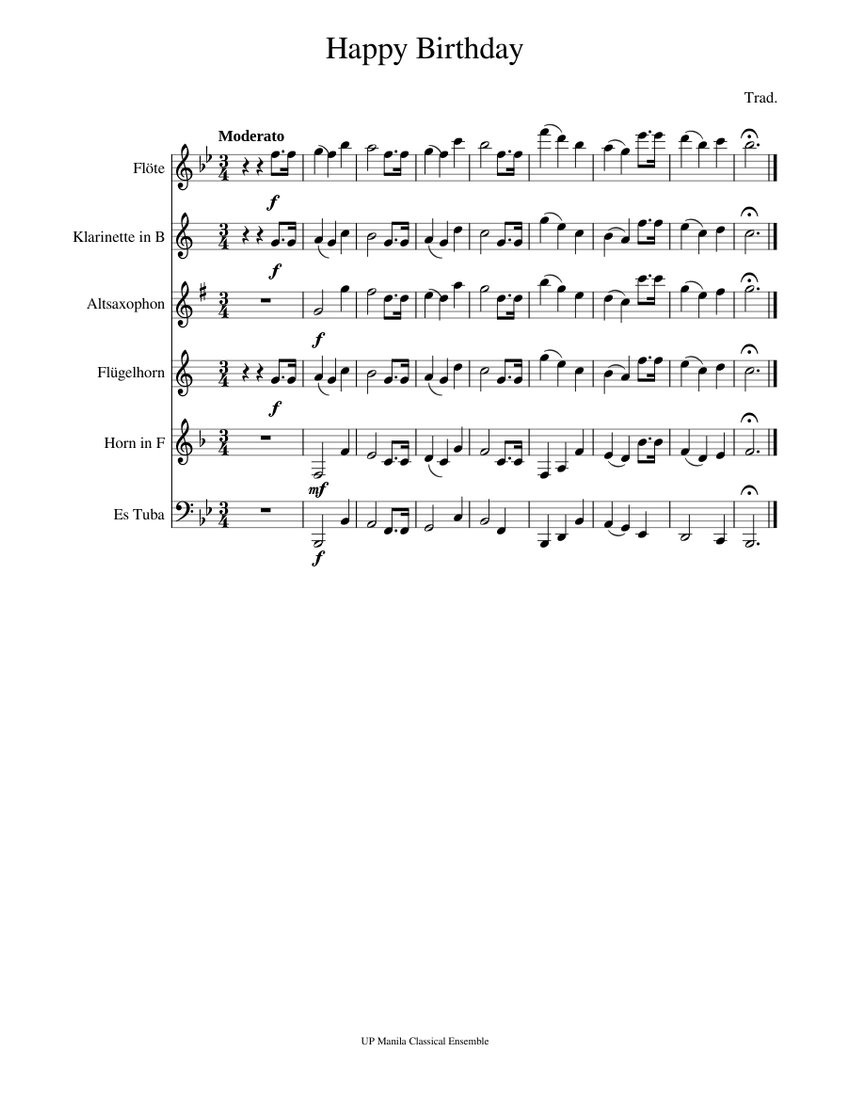 Happy Birthday to You – Misc Traditional Sheet music for Tuba ...